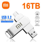 محرك أقراص فلاش USB 3.2 من شاومي بسعة 16 تيرابايت، مقاوم للماء، نقل عالي السرعة، واجهة 2 في 1 من النوع سي، عالمي للهواتف المحمولة والكمبيوتر
